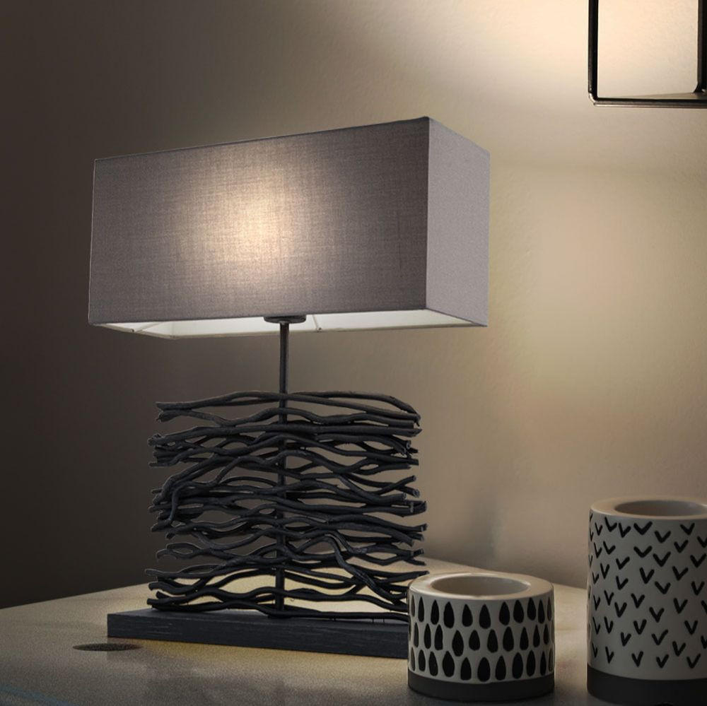 LED TISCHLEUCHTE Holz Weiß - Weiß, Kunststoff (40/15/50cm)