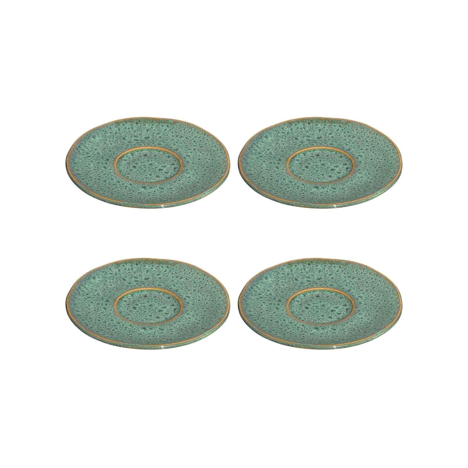 ESPRESSOUNTERTASSEN Matera grün ø 11.0 cm 4er Set - Grün, Keramik (11cm) - Leonardo Living