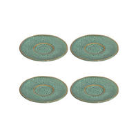 ESPRESSOUNTERTASSEN Matera grün ø 11.0 cm 4er Set - Grün, Keramik (11cm) - Leonardo Living