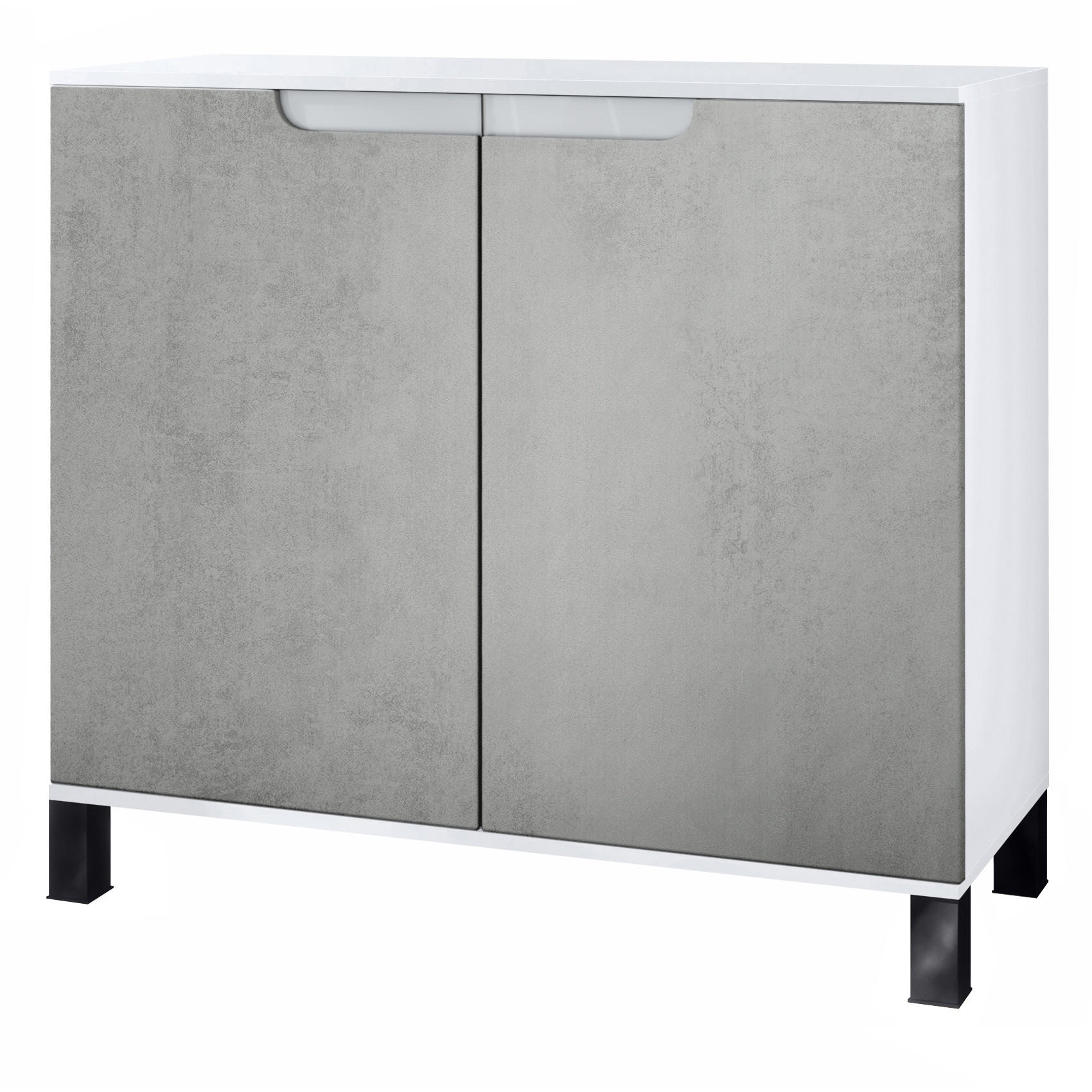 KOMMODE Sylt Beton Oxid Optik - Hellgrau, Holzwerkstoff (92.5/84.5/35cm) - Vladon