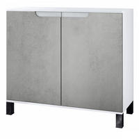 KOMMODE Sylt Beton Oxid Optik - Hellgrau, Holzwerkstoff (92.5/84.5/35cm) - Vladon