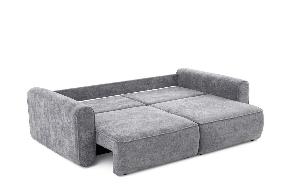 ECKSOFA MOTION mit Schlaffunktion 130x200 Webstoff Dunkelgrau - Dunkelgrau/Schwarz, Holz/Textil (250/120cm) - Muffo