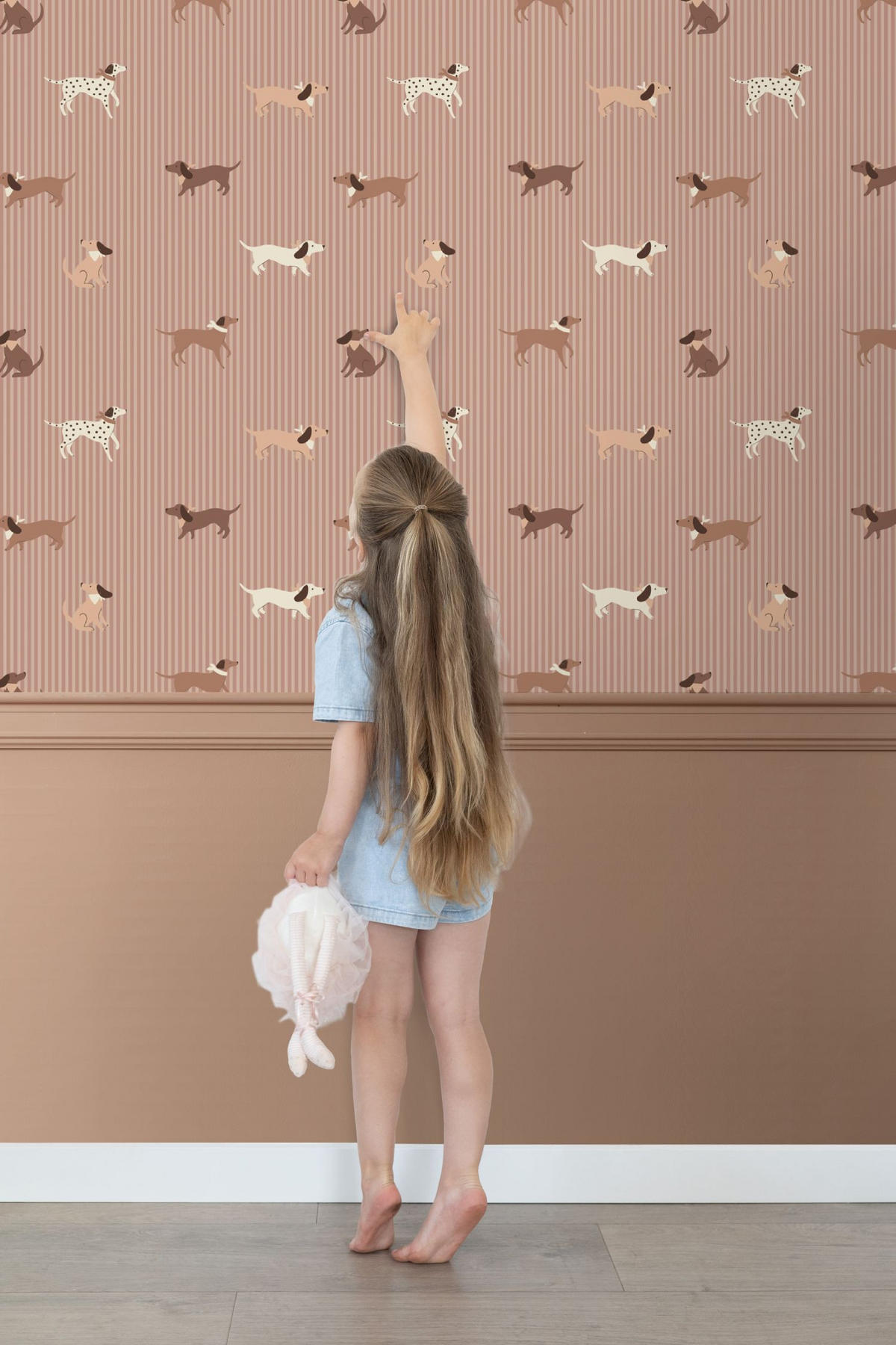 TAPETE Hunde 50 x 900 cm - Pink, Papier (50/0.1cm) - ESTAhome