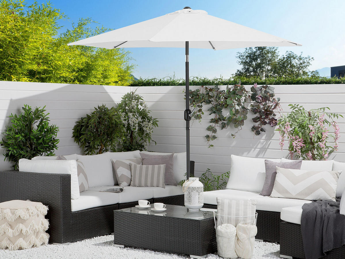 SONNENSCHIRM 270 cm helles beige Varese - Beige/Grau, Textil (270/270cm) - Beliani