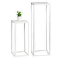 BLUMENHOCKER (2er Set), Metall, weiß - Weiß, Metall (30/30/90cm) - bremermann