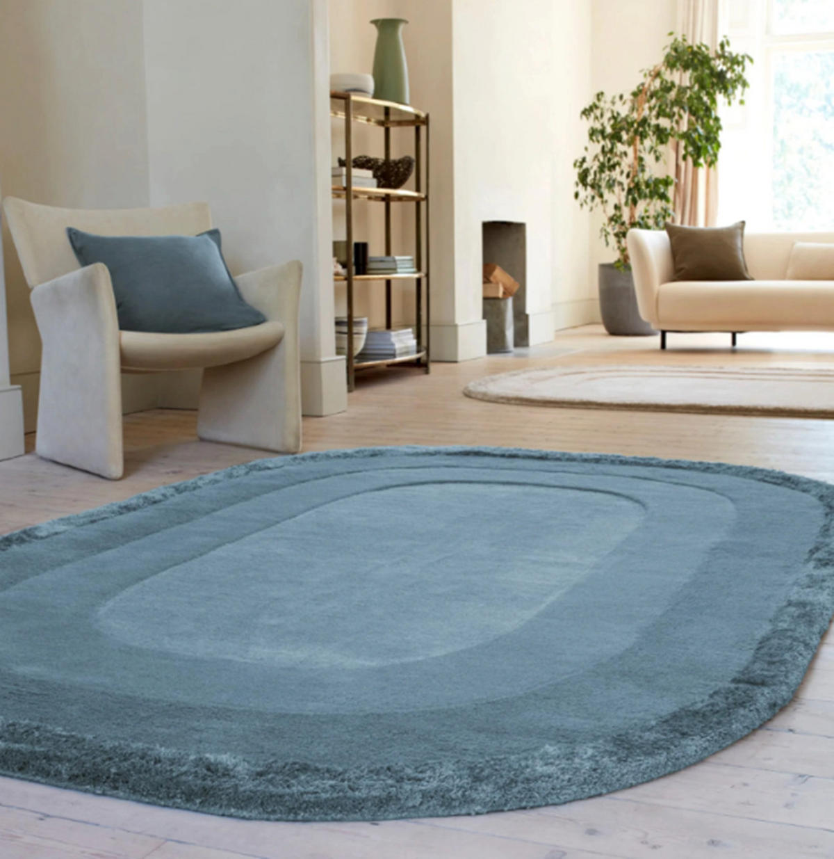 TEPPICH handgetuftet RINGO Blau 160 x 230 cm - Blau, Naturmaterialien (160/230cm) - Novatrend