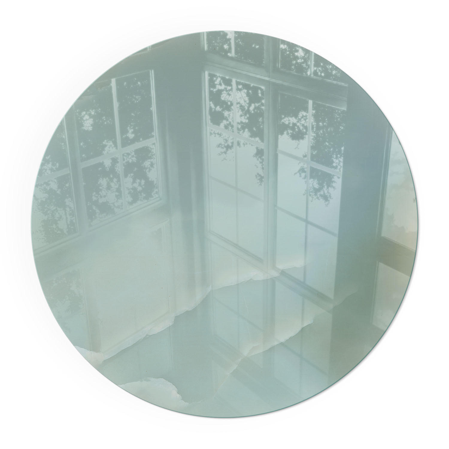 GLASPLATTE für Kamin Ø 50 cm - Türkis, Glas (50/50/0.4cm) - TULUP