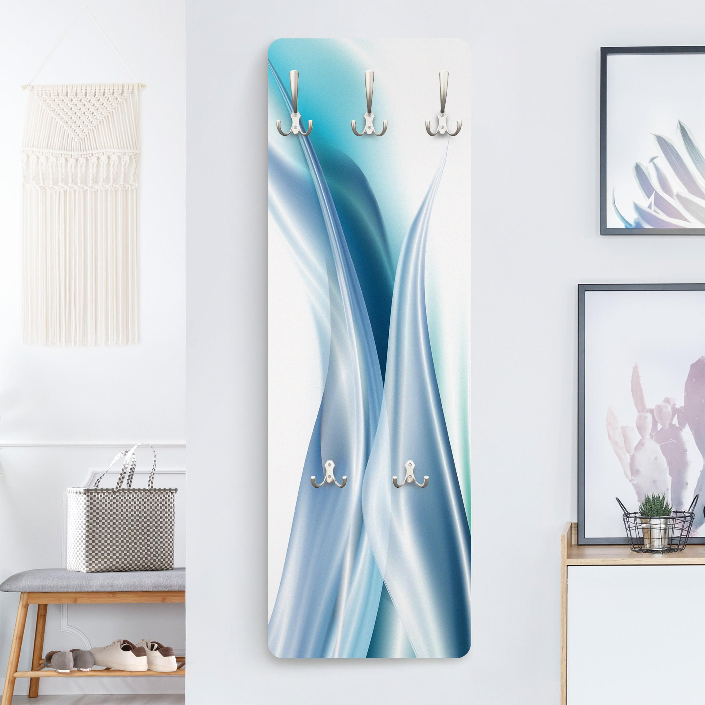 WANDGARDEROBE - Blue Dust 34/105 cm - Blau, Holzwerkstoff (34/105/1.6cm) - Bilderwelten