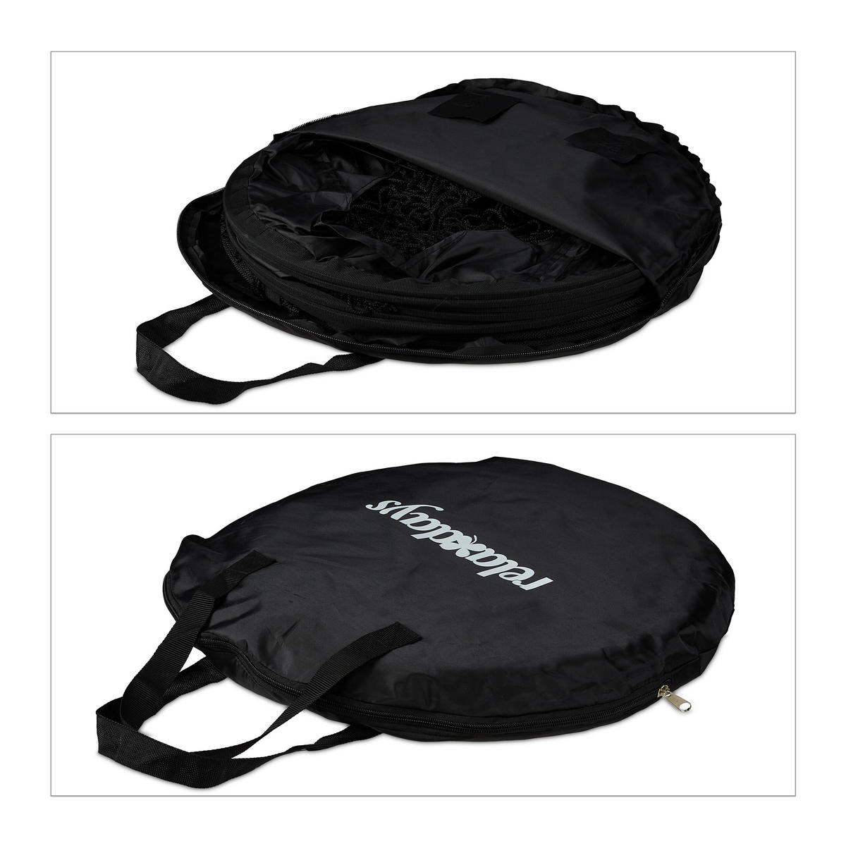 2XPOP-UP-TORE - Schwarz, Kunststoff/Textil (122/83cm) - Relaxdays