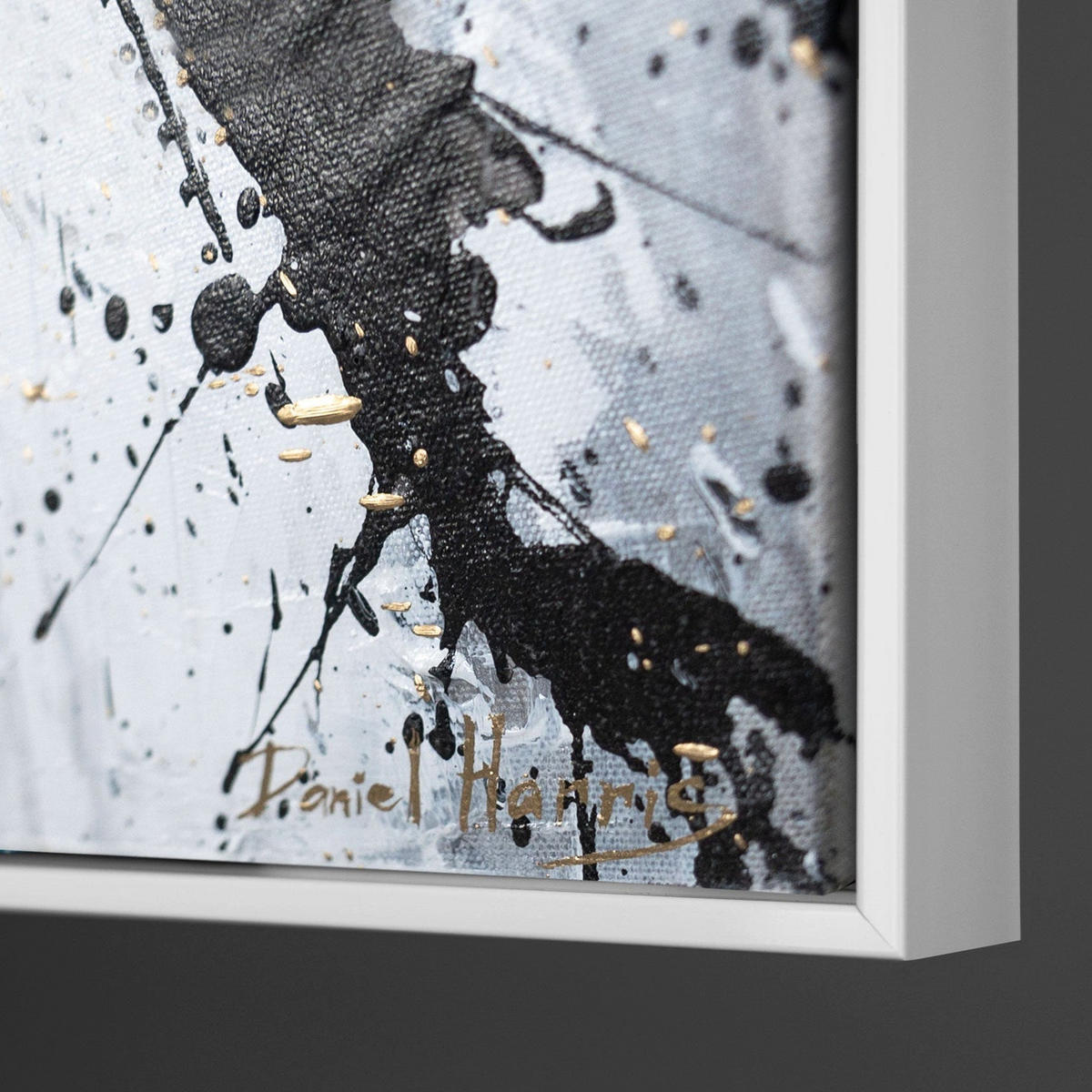 GEMÄLDE Energie der Geschwindigkeit Schattenfugenrahmen Weiß 140x100 cm - Weiß, Holz (140/100cm) - YS-art gallery