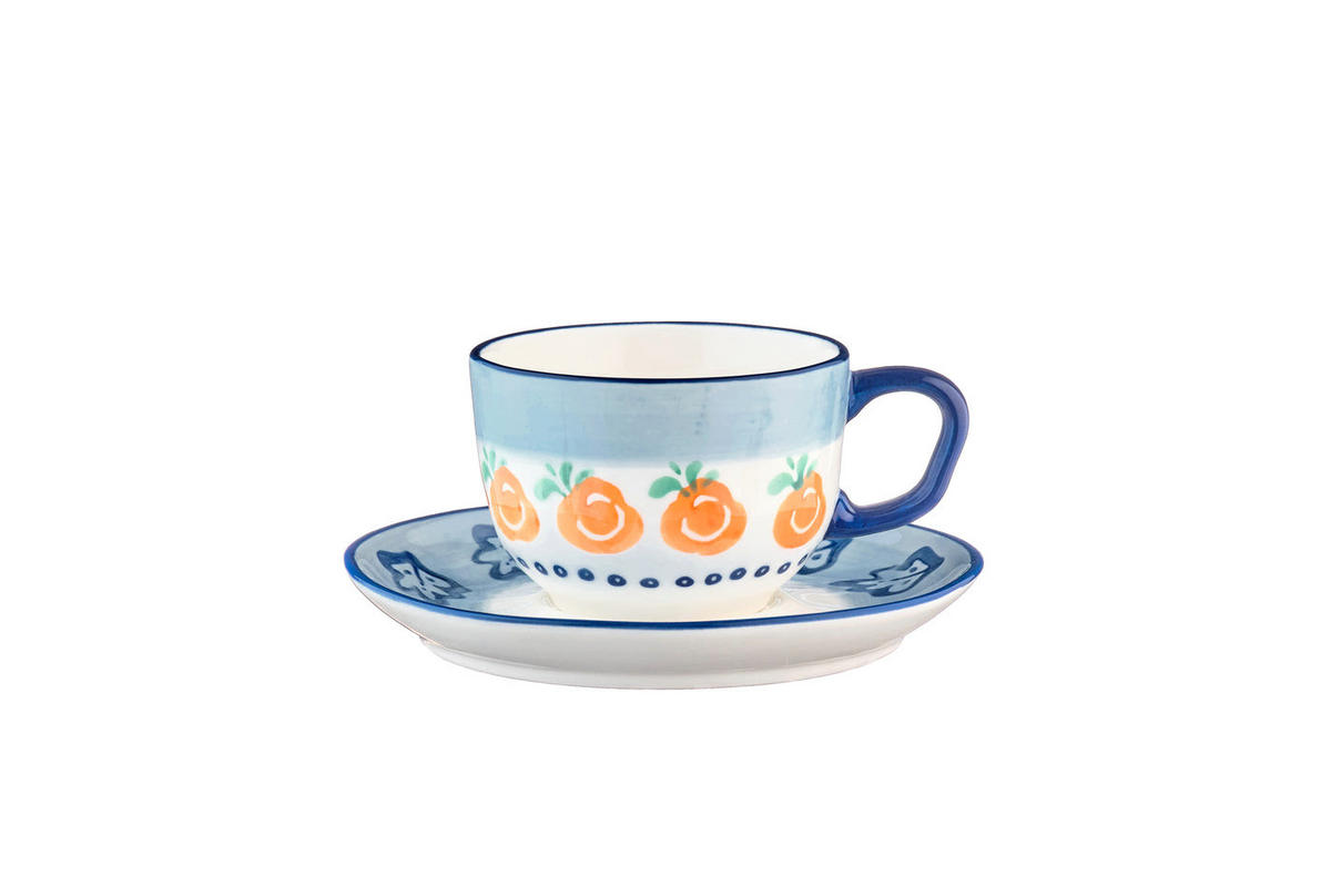 TASSEN Napoli 20cl und Untertasse Ø15cm - 8 Teile - Zitrusfrucht - Weiß, Keramik (20L) - Björn