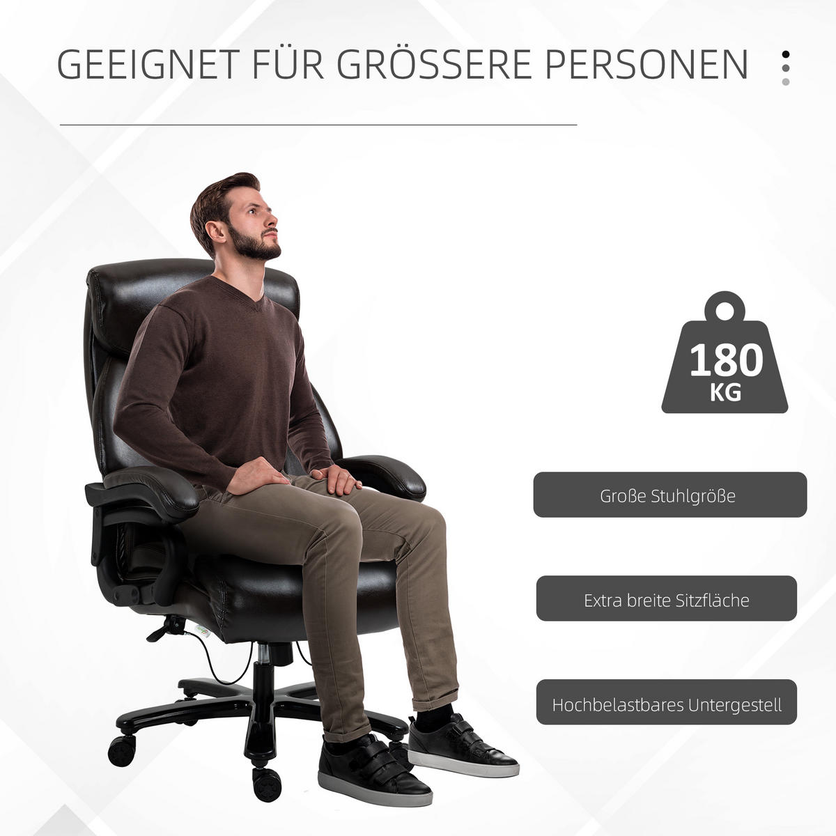BÜROSTUHL, Kunstleder, Braun - Braun, Leder (83/122/72cm) - Vinsetto