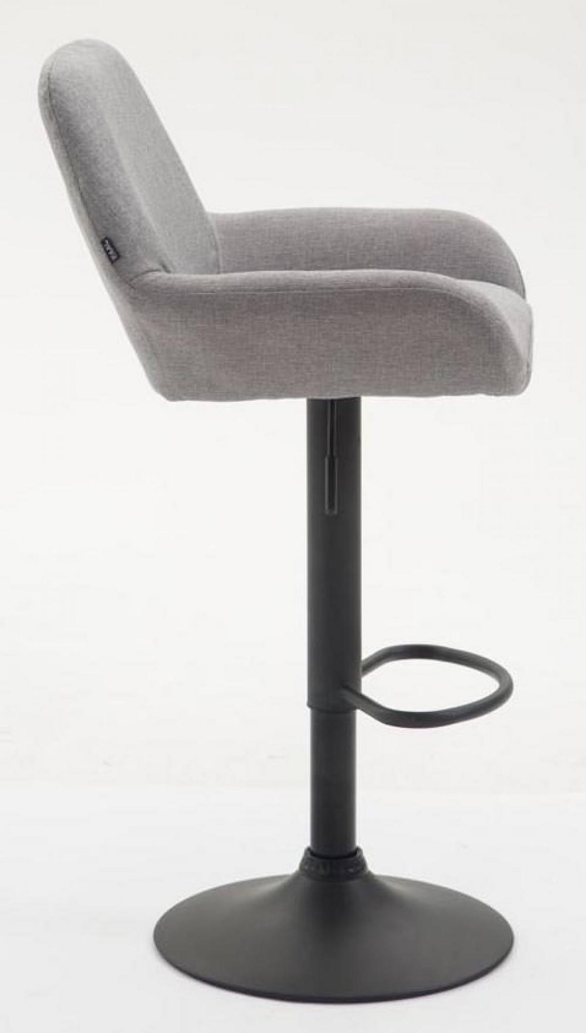 BARHOCKER 2er Set Stoff grau - Schwarz/Grau, Textil/Metall (51/89/52cm) - CLP