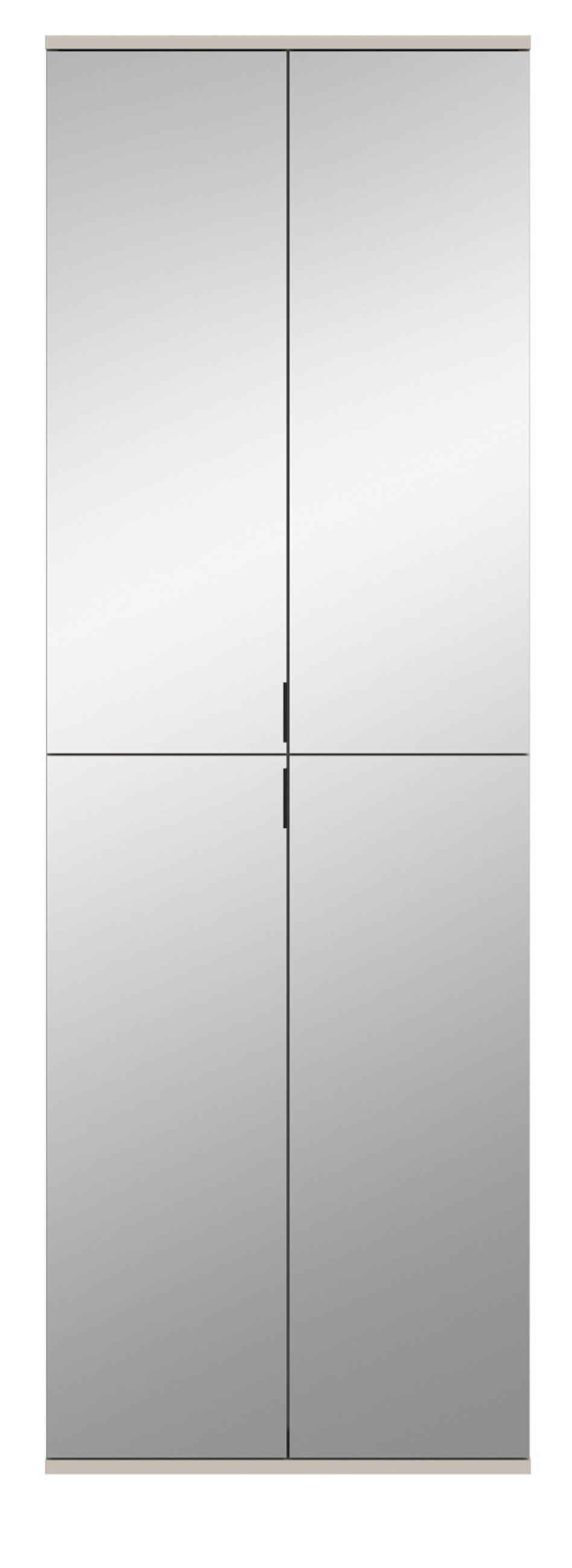GARDEROBENSCHRANK in Kaschmir 61 x 193 cm, Flurschrank mit Spiegel - Kaschmir/Schwarz, Glas/Holzwerkstoff (61/193/34cm) - Inn.Furn