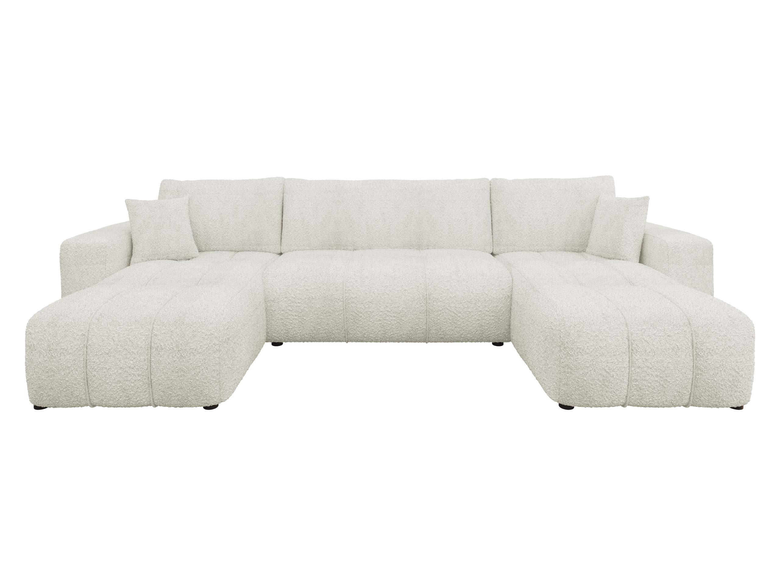 WOHNLADNSCHAFT Furyn U Boucle - Creme/Schwarz, Holzwerkstoff/Kunststoff (312/82/145cm) - MIRJAN24