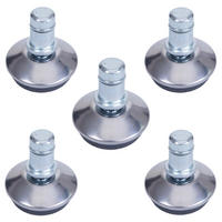BODENGLEITER Silber 5er-Set - Silberfarben, Kunststoff (3/4/3cm) - MCW