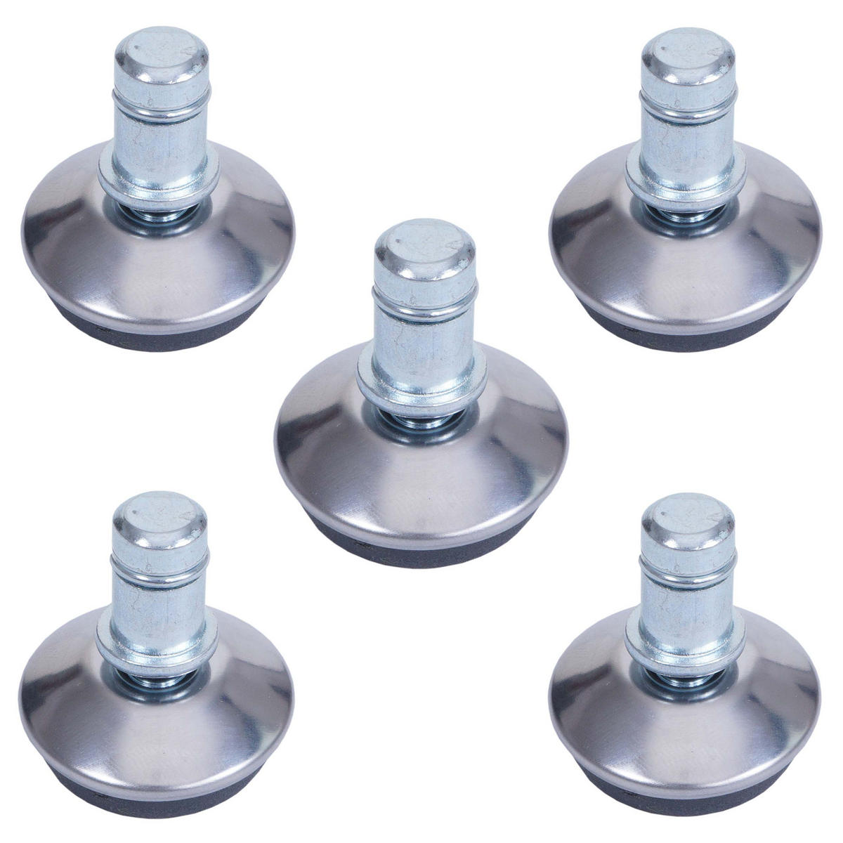 BODENGLEITER Silber 5er-Set - Silberfarben, Kunststoff (3/4/3cm) - MCW