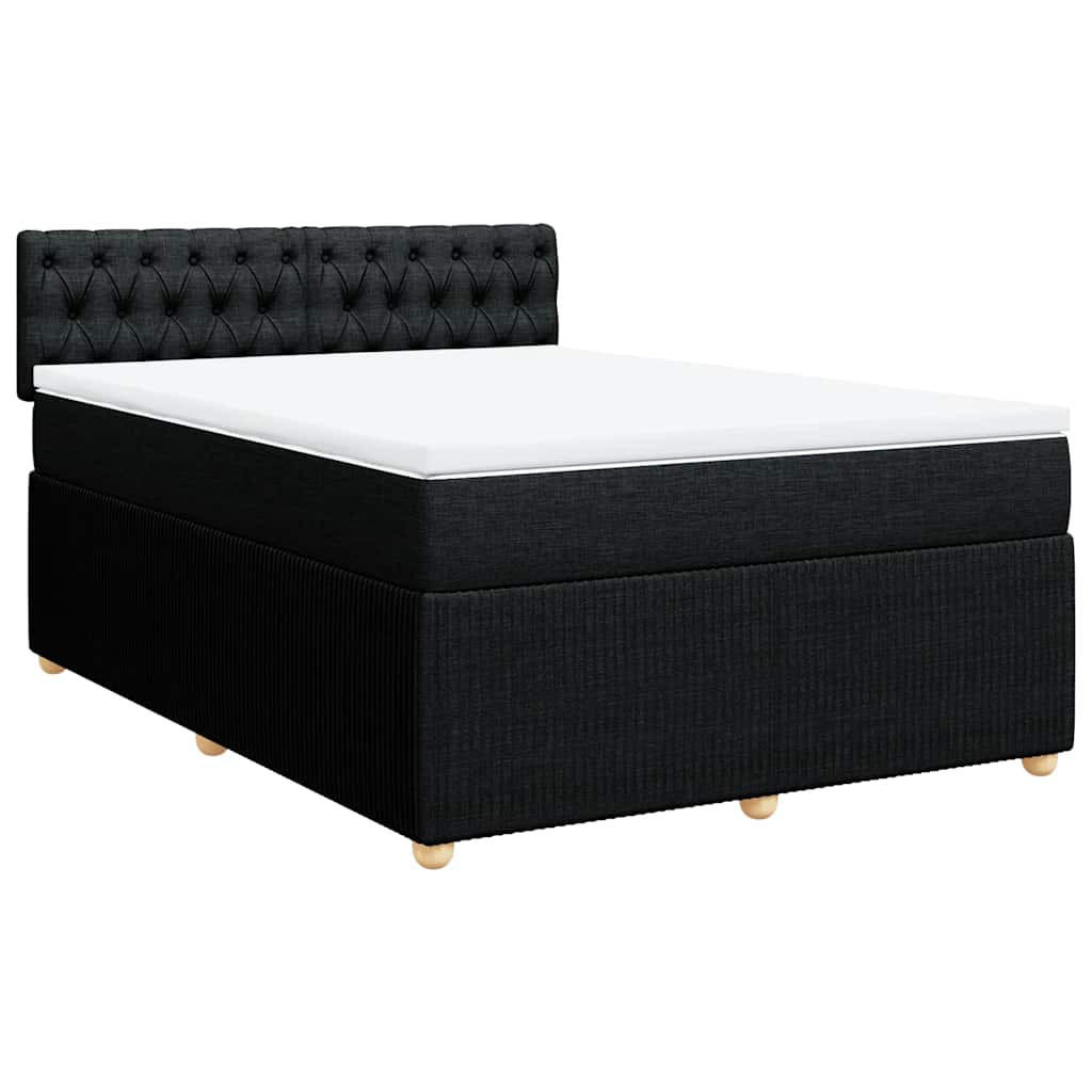 BOXSPRINGBETT 160/200 Cm Schwarz Gewebe - Schwarz, Textil (160/200cm) - vidaXL
