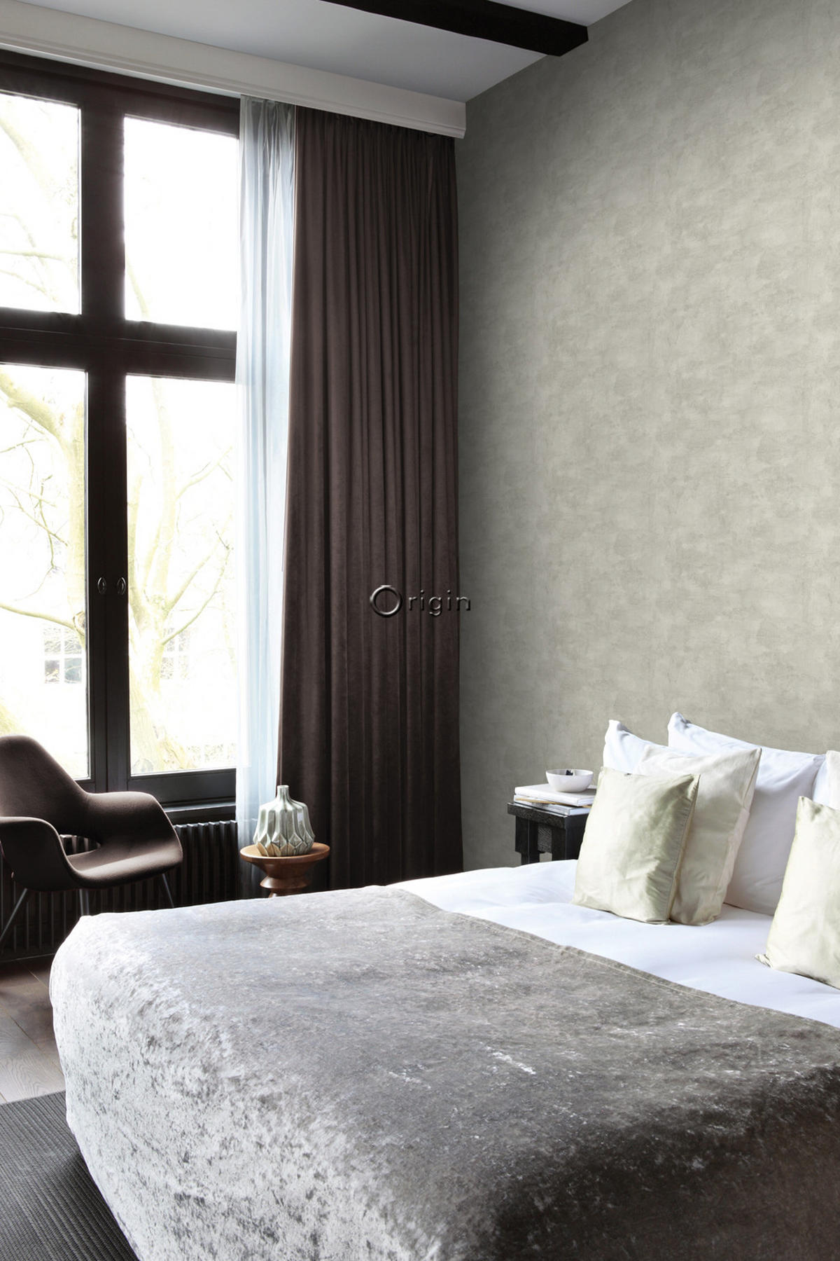 TAPETE Betonoptik 53 cm x 10.05 m - Grau, Papier (53/1000cm) - Origin Wallcoverings