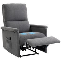 MASSAGESESSEL Grau mit Massagefunktion und Liegefunktion 84/69/99 cm - Hellgrau, Textil (84/99/69cm) - PANGIVO