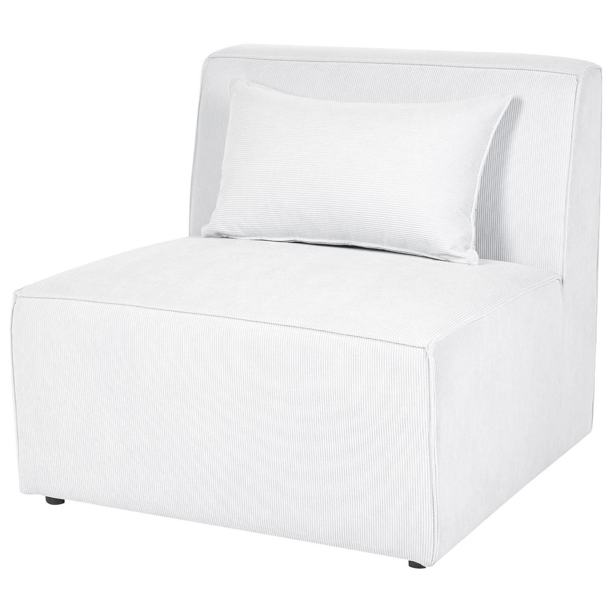 CHAISELOUNGE Cord cremeweiß Lemvig - Weiß, Textil (83/41/166cm) - Beliani