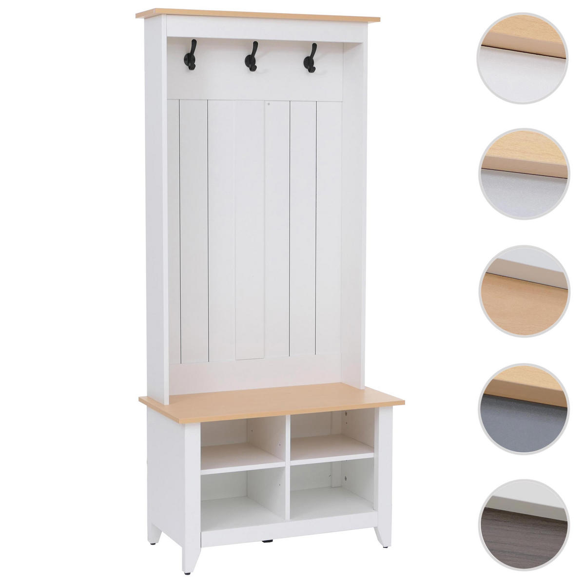 GARDEROBE Weiß, Beige - Beige/Weiß, Holz (76/170/39cm) - MCW
