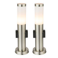 LED STEHLEUCHTE Silber Moderne Außenleuchte 2er Set - Silberfarben, Metall (8/8/45cm) - Globo Lighting