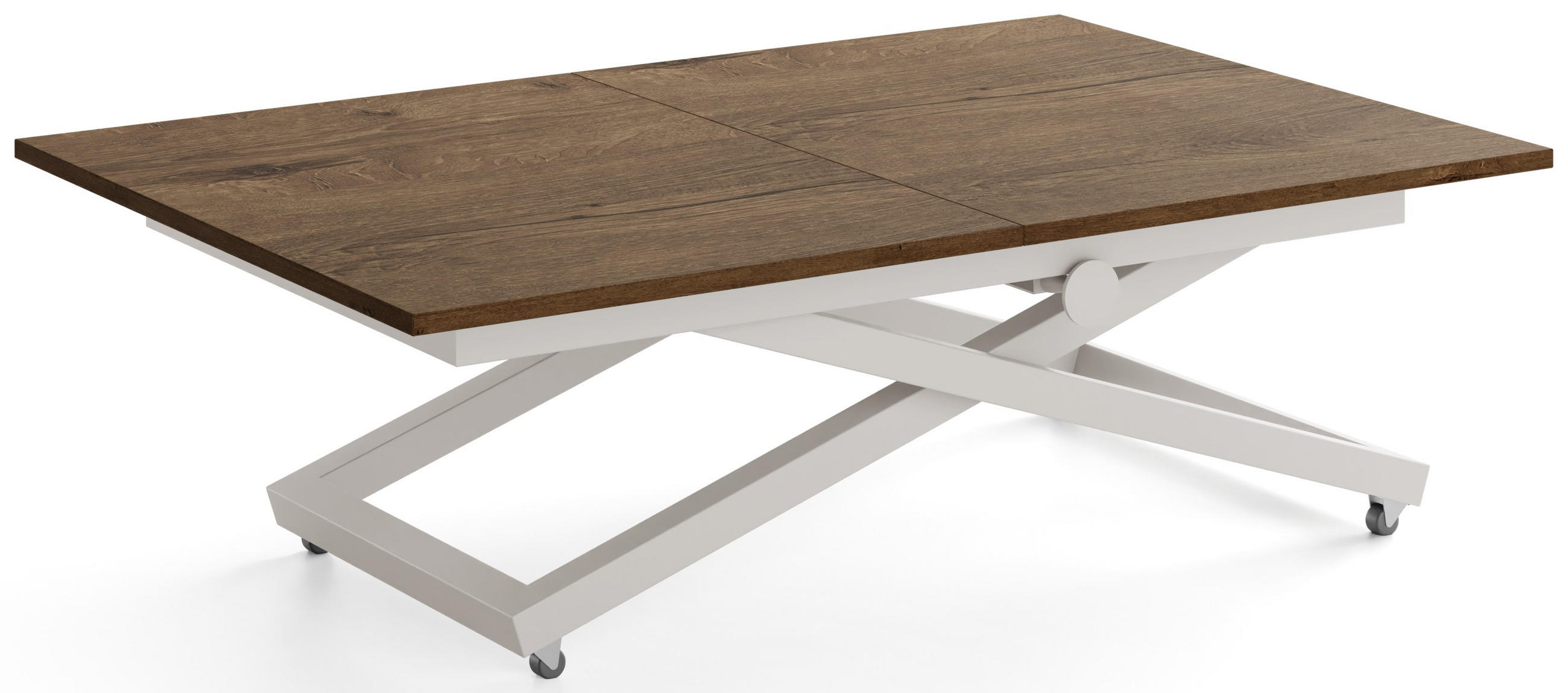 COUCHTISCH Axen höhenverstellbar ausziehbar, Eiche Braun Rustikal 120-160/80/38-75 cm - Kaschmir/Alteiche, Holzwerkstoff/Metall (80/160/75cm) - WFL GROUP