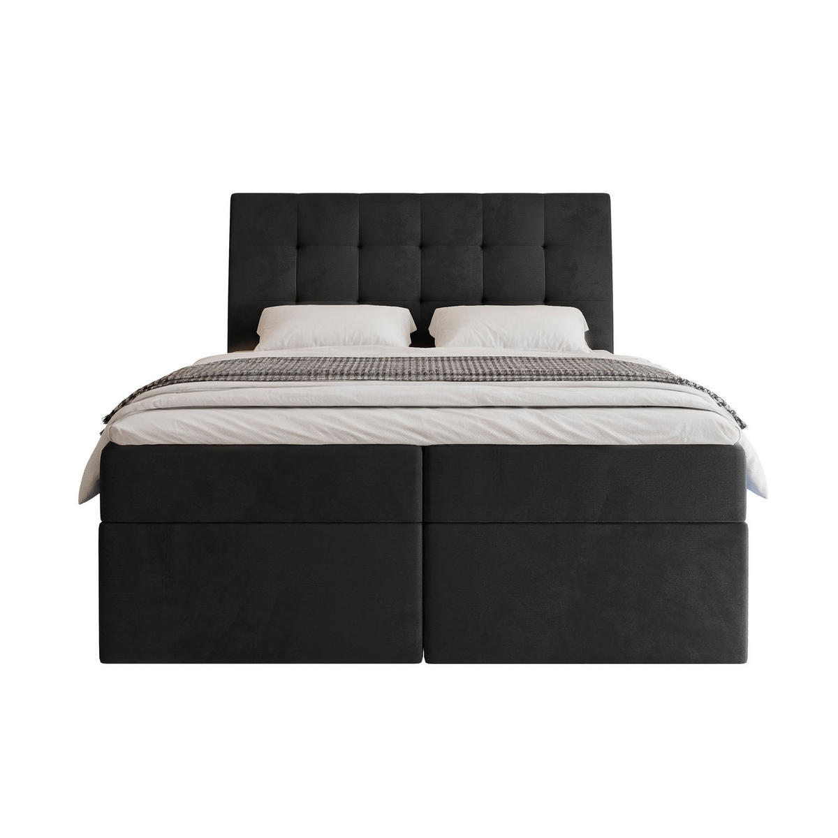 BOXBETT 180x200 cm mit Topper - Schwarz, Textil (180/200cm) - Idohome