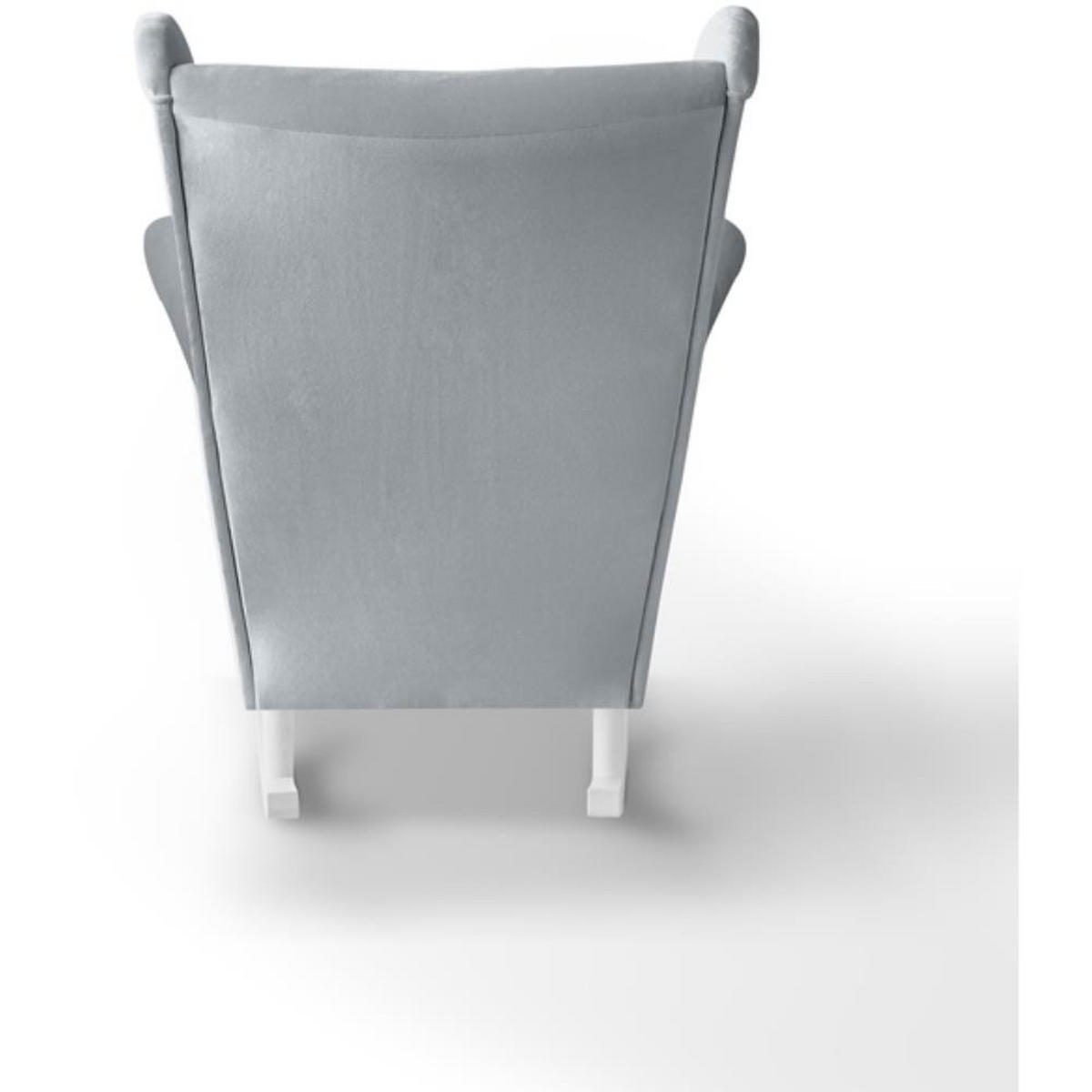 SCHAUKELSTUHL Fabio hellgrau mit Weiß Beinen - Hellgrau/Weiß, Textil (82/103/108cm) - Beautysofa