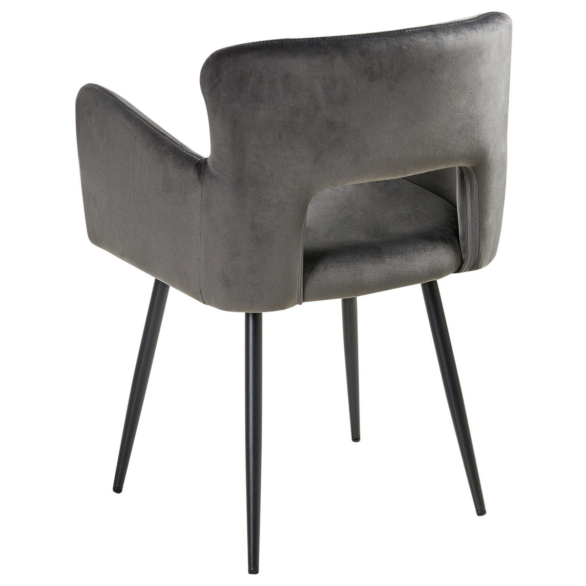 ÉTKEZŐSZÉK 2 darabos Szett Bársony Szürke Sanilac - sötétszürke, textil/fém (54/76/50cm) - Beliani