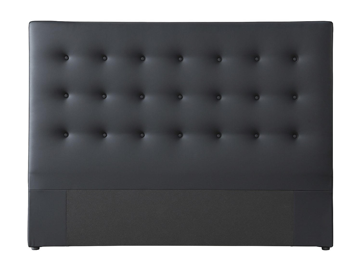 BETTKOPFTEIL - 2 Personen - kunstleder - schwarz Francesco - Schwarz, Leder (184.5/125/9.5cm) - Vente-Unique