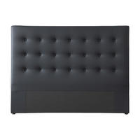BETTKOPFTEIL - 2 Personen - kunstleder - schwarz Francesco - Schwarz, Leder (184.5/125/9.5cm) - Vente-Unique