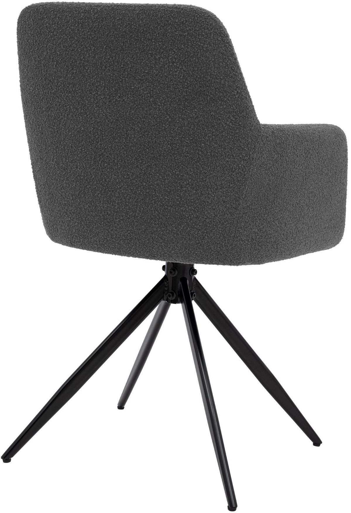 ESSZIMMERSTUHL Stoff Grau - Schwarz/Grau, Textil/Metall (56/82/58cm) - CLP