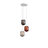 GALERIELEUCHTE Velo 3-flammig Mehrfarbig Ø 25 cm - Multicolor/Weiß, Glas (25/25/27cm) - s.luce