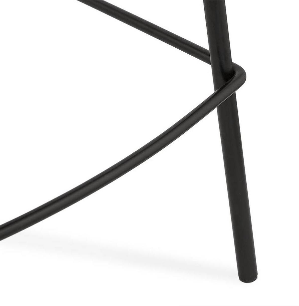 BARHOCKER – Weiß, Bouclé, Metallgestell, Rückenlehne, 65 cm, KALIXI MINI - Schwarz/Weiß, Textil/Metall (59/98/54cm) - KADIMA DESIGN