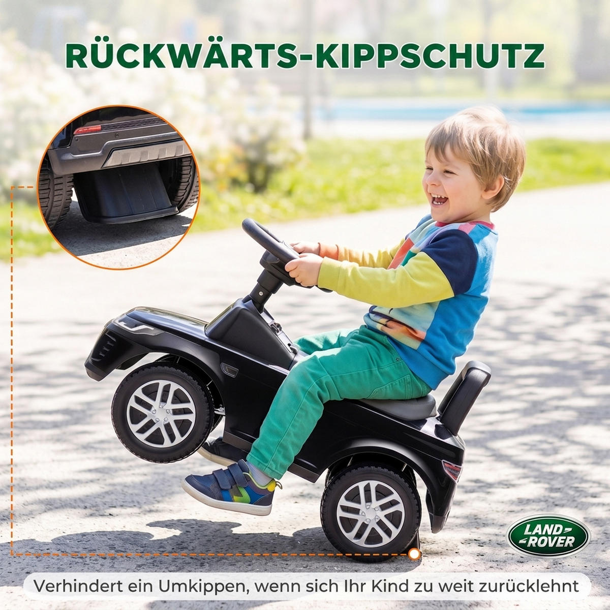 KINDER-RUTSCHAUTO Kunststoff Stahl Schwarz - Schwarz, Kunststoff (65.5/28/42cm) - AIYAPLAY