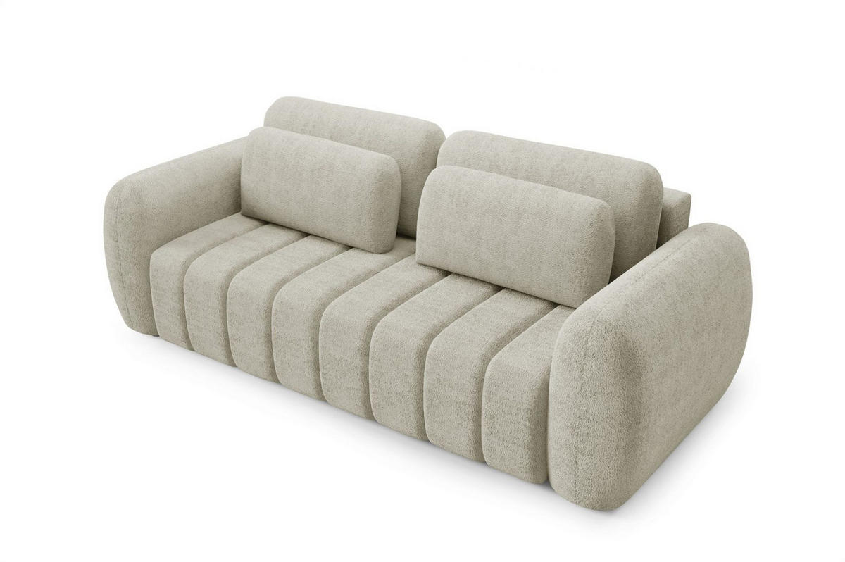 SCHLAFSOFA Caria - Creme, Holzwerkstoff/Textil (266/95/110cm) - Fun Möbel