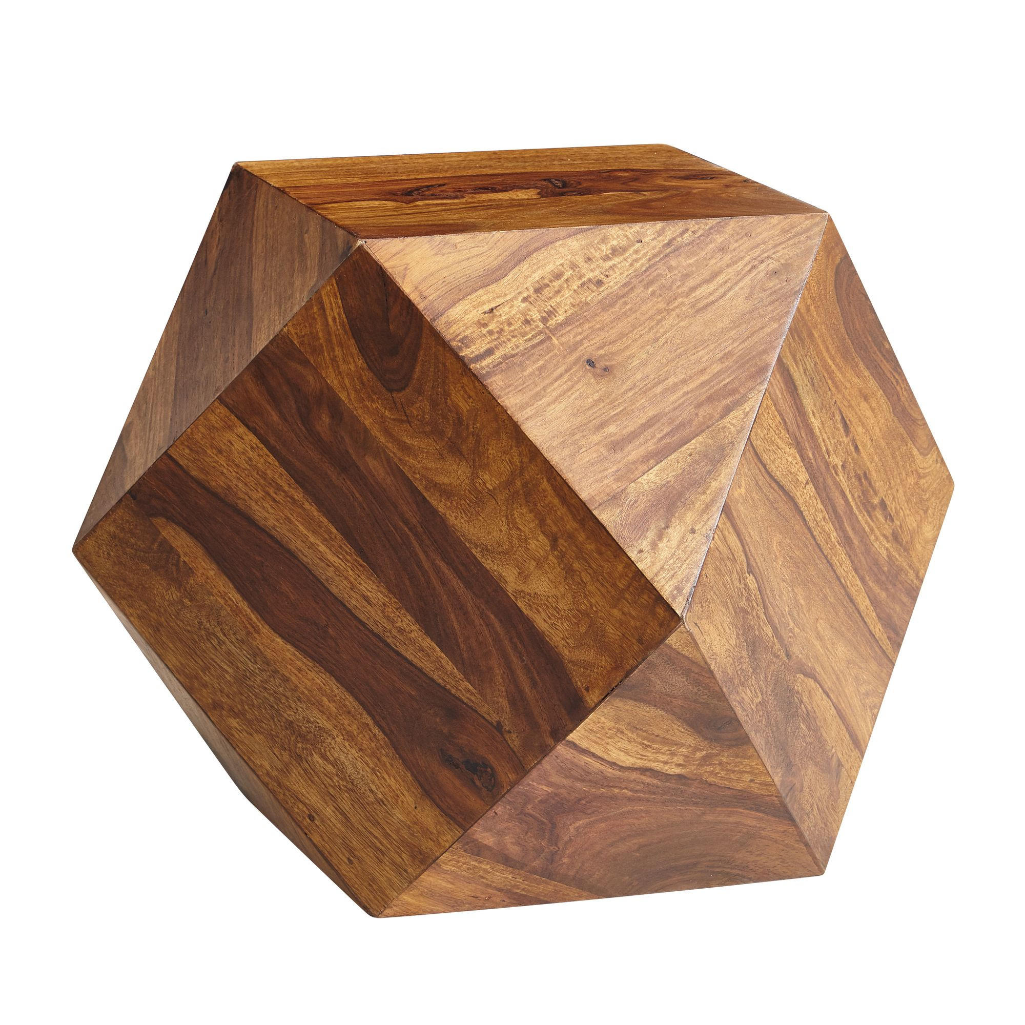 COUCHTISCH aus Sheeshamholz im Diamant-Design, Maße 57x42,5x57 cm, Belastbarkeit 30 kg - Braun, Holz (43/57/57cm) - KADIMA DESIGN