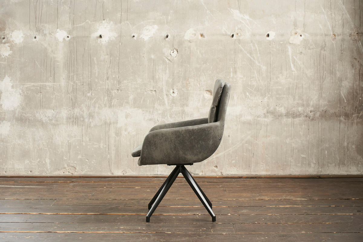 DREHSTUHL VINCE Grau Microfaser - Grau, Textil (58/90/52cm) - KAWOLA