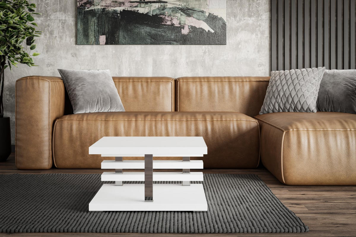 KAFFEETISCH 60x60x32 cm - Weiß - YOTO - Weiß, Holzwerkstoff (60/60/32cm) - ALTDECOR
