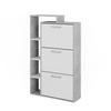 SCHUHKOMMODE Orlando Beton 80 x 128.3 cm mit 3 Fächern - Weiß, Holzwerkstoff (80/128.3/24.2cm) - Vicco