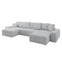 WOHNLANDSCHAFT ENIL-U 390x175x84 Grau Cord - Grau, Holzwerkstoff/Kunststoff (390/84/175cm) - ALTDECOR