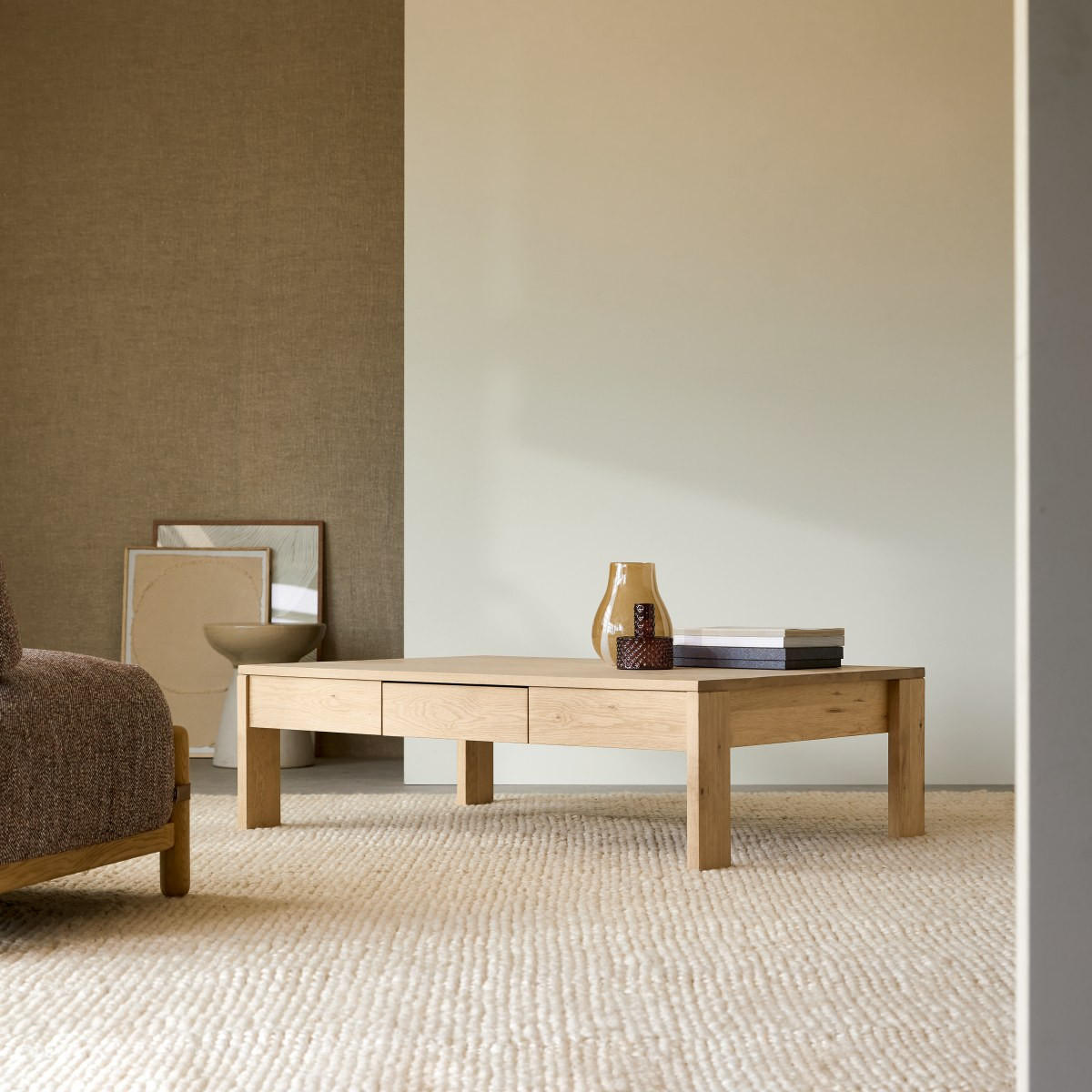 COUCHTISCH Eden Natur aus Eiche - Naturfarben, Holz (80/120/35cm) - Tikamoon