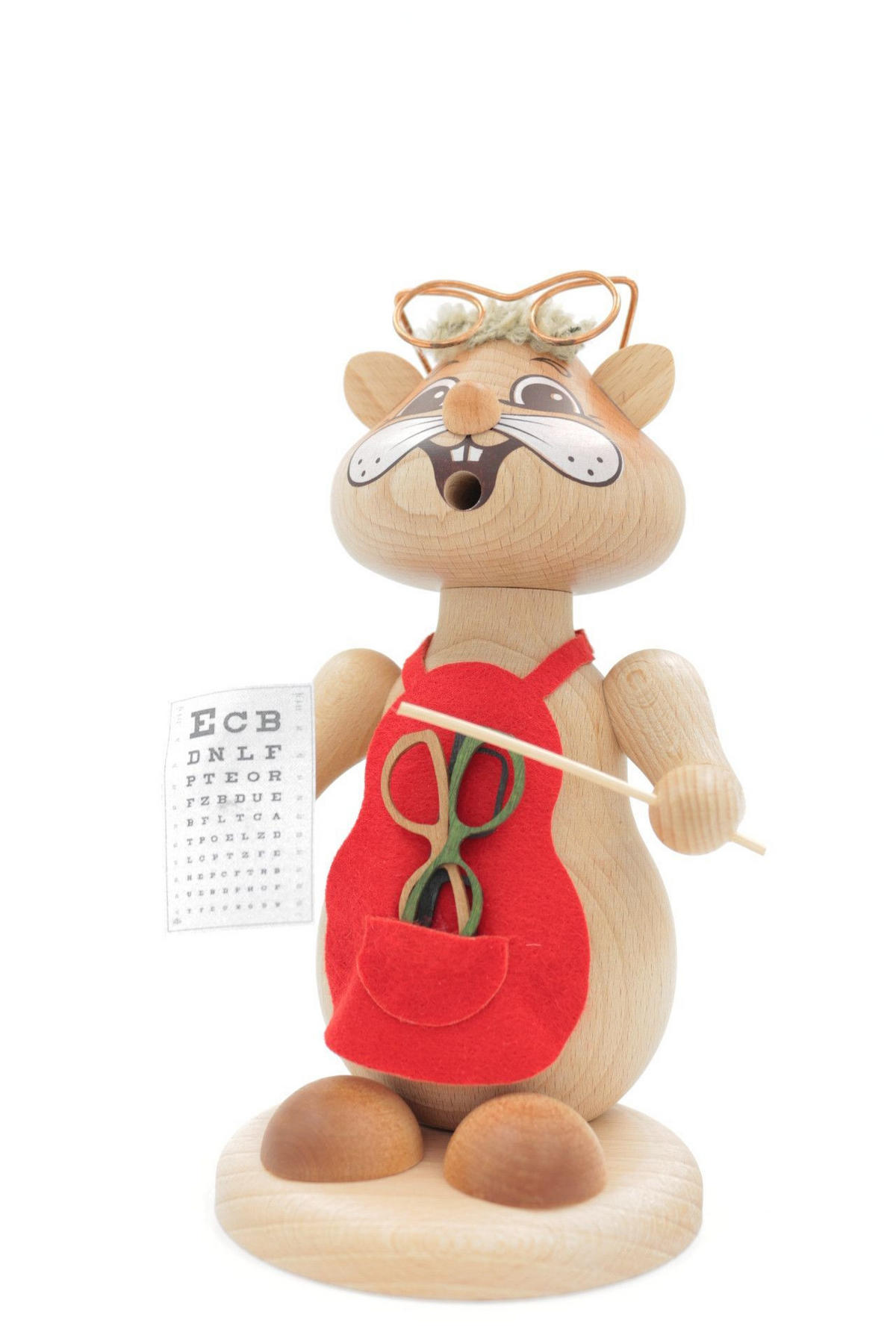 RAUCHFIGUR Hamster Optiker 18 cm - Multicolor, Holz (12/18/0.1cm)