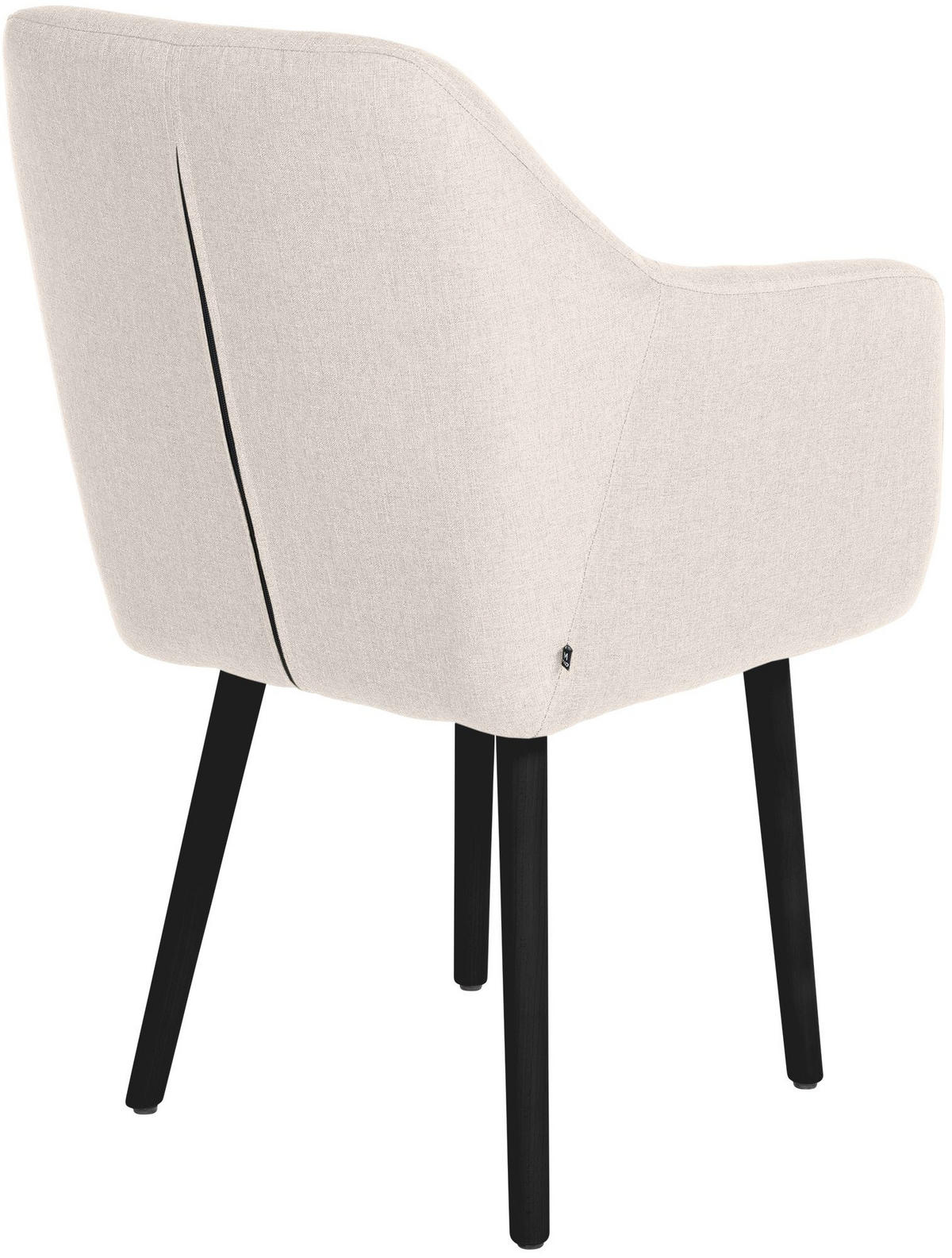 ARMLEHNENSTUHL Stoff creme - Creme/Schwarz, Holz/Textil (61/88/57.5cm) - CLP