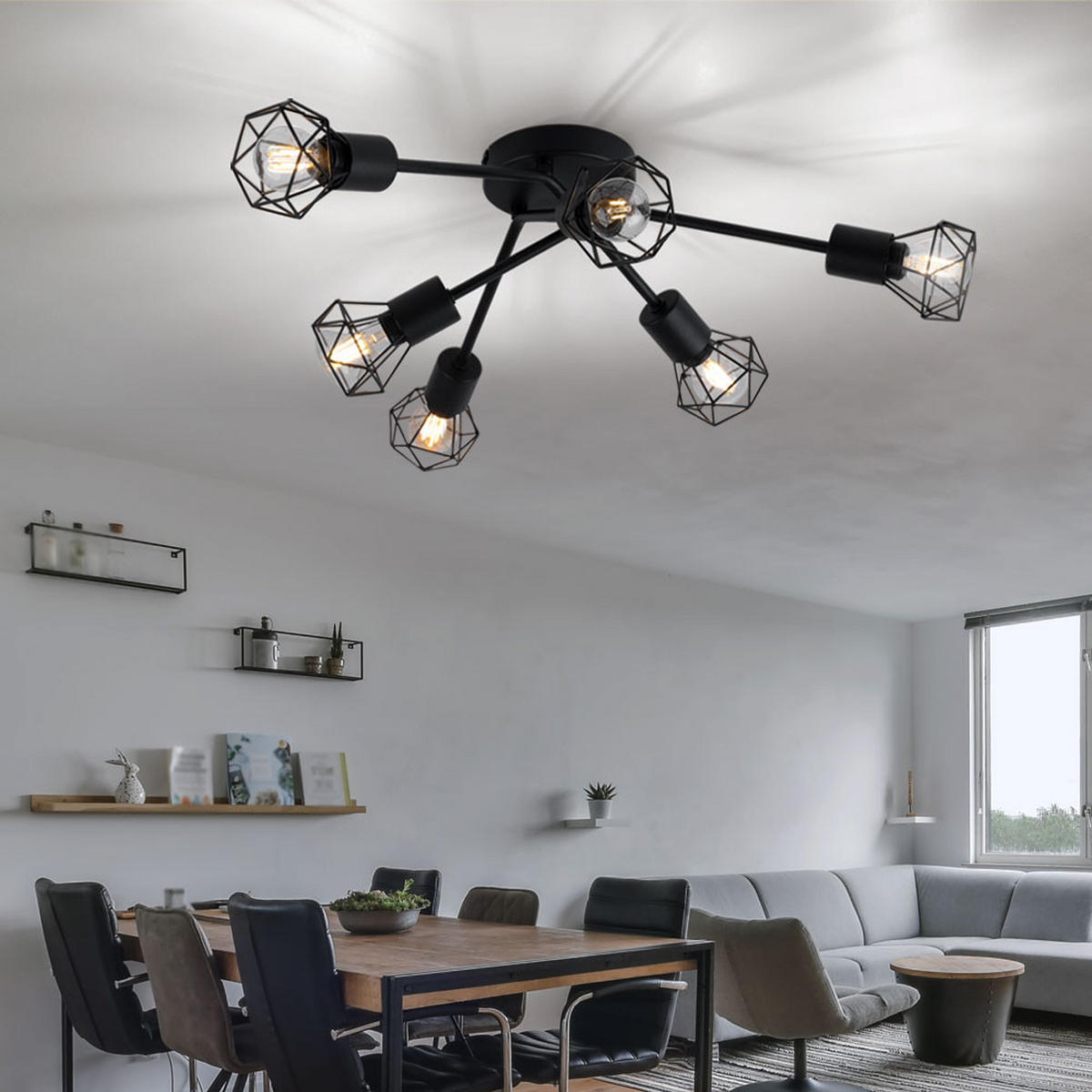 LED DECKENLEUCHTE XARA Metall Schwarz Rund - Schwarz, Metall (63/63/18cm)