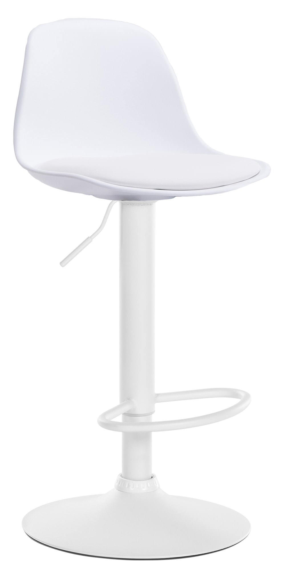 BARHOCKER Lunor Kunststoff Weiß Weiß - Weiß, Kunststoff/Metall (39/82/43cm) - DELUKE