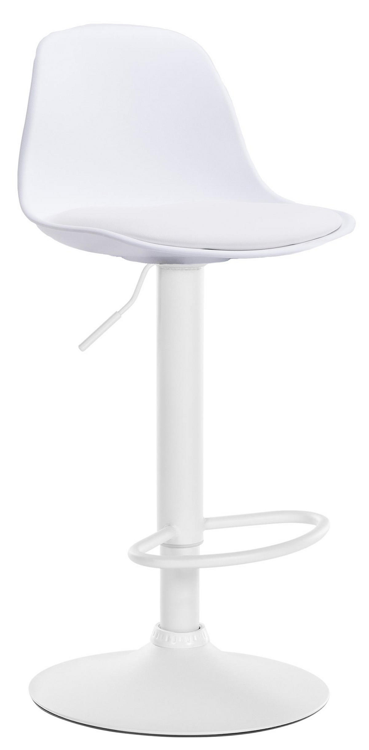 BARHOCKER Lunor Kunststoff Weiß Weiß - Weiß, Kunststoff/Metall (39/82/43cm) - DELUKE