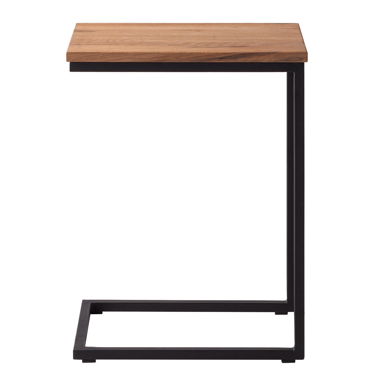 BEISTELLTISCH - Eiche massiv / Eisen - Eichefarben, Holz (30/45/60cm) - home24